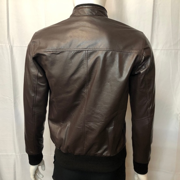 Genuine Leather bomber jacket art#2115 brown - Picture 5 of 6